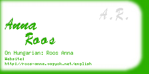 anna roos business card